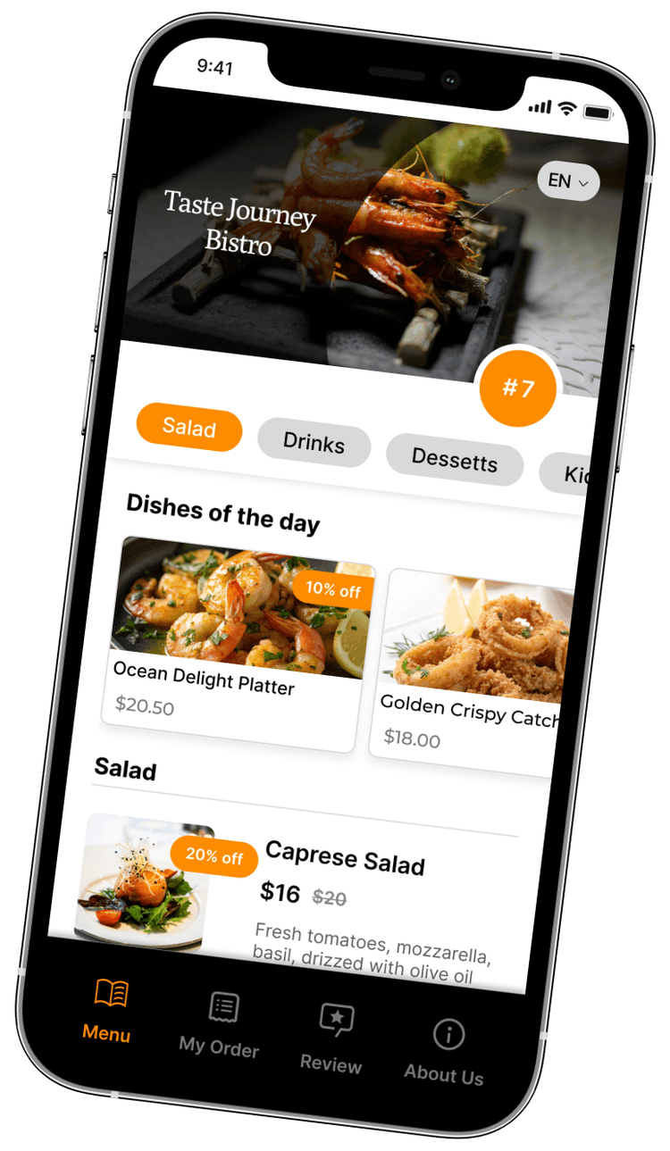 SmartMenu mobile application