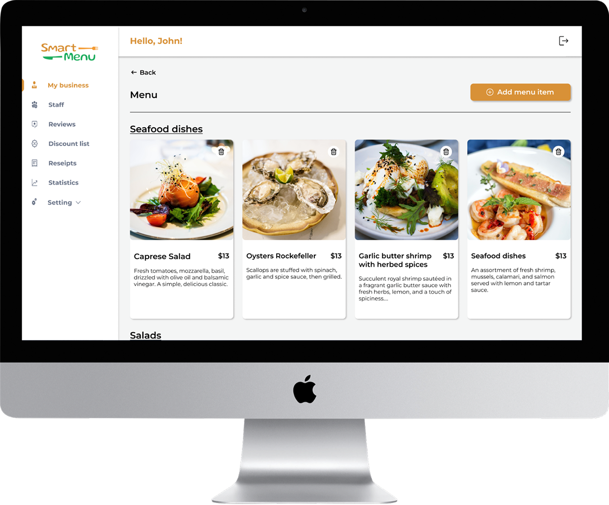 SmartMenu admin panel menu management