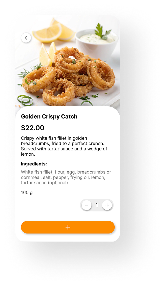 SmartMenu mobile app menu item